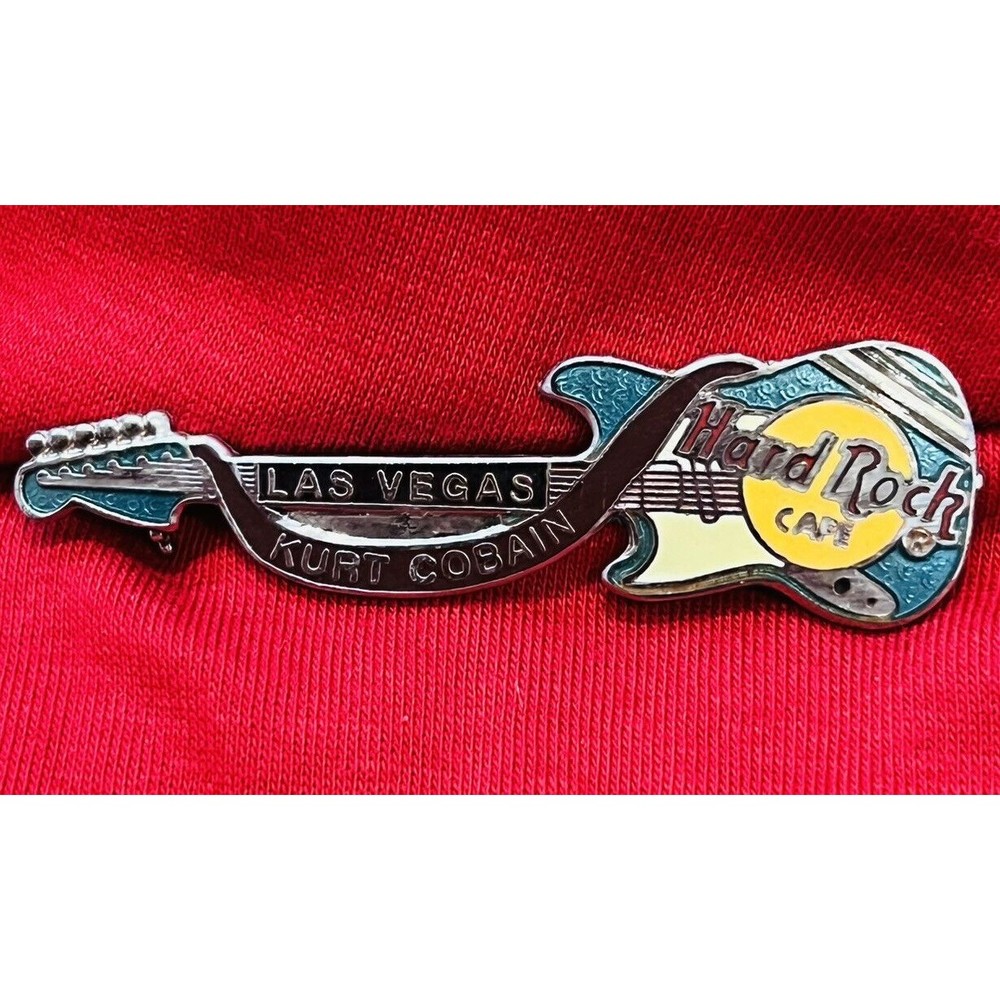 HARD ROCK CAFE PIN: LAS VEGAS NIRVANA ROCKER KURT COBAIN GUITAR SERIES “RARE”